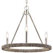 Abaca 3 Light 20" Wide Taper Candle Style Chandelier