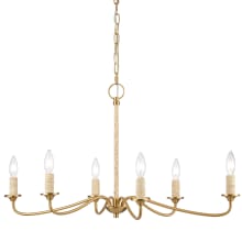 Abaca 6 Light 32" Wide Taper Candle Style Chandelier