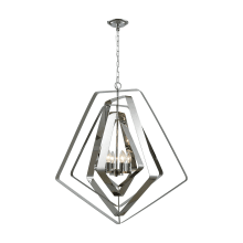 Anguluxe 6 Light 32" Wide Taper Candle Chandelier