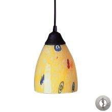 Classico Single Light 5" Wide Instant Pendant with Round Canopy and Hand Blown Glass Shade
