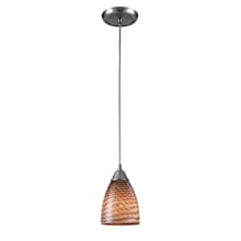 Arco Baleno Single Light 5" Wide Mini Pendant with Round Canopy and Cocoa Glass Shade