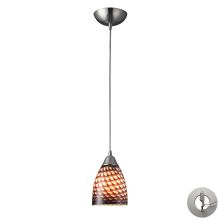 Arco Baleno Single Light 5" Wide Instant Pendant with Round Canopy and Cocoa Glass Shade
