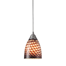 Arco Baleno Single Light 5" Wide LED Mini Pendant with Round Canopy and Cocoa Glass Shade