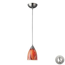 Arco Baleno Single Light 5" Wide Instant Pendant with Round Canopy and Cocoa Glass Shade