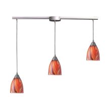 Arco Baleno 3 Light 36" Wide Linear Pendant with Rectangle Canopy and Cocoa Glass Shades