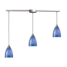 Arco Baleno 3 Light 36" Wide Linear Pendant with Rectangle Canopy and Cocoa Glass Shades
