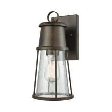 Crowley Single Light 13" High Outdoor Wall Sconce with Clear Seedy Glass Shade