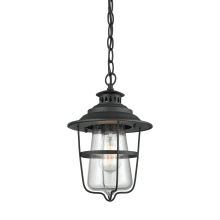 San Mateo Single Light 8" Wide Outdoor Mini Pendant with Clear Seedy Glass Shade