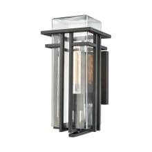Croftwell Single Light 15" High Outdoor Wall Sconce with Clear Glass Shade