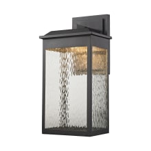 1 Light LED Outdoor Lantern Wall Sconce with Clear Water Glass Shade from the Newcastle Collection
