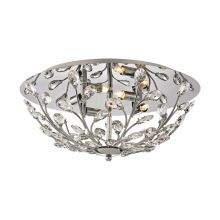 4 Light Crystal Flush Mount Ceiling Fixture with Floral Accents from the Crystique Collection
