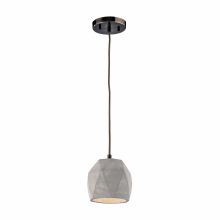 Urban Form Single Light 5" Wide Mini Pendant with Round Canopy and Natural Concrete Shade