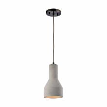 Urban Form Single Light 6" Wide Mini Pendant with Round Canopy and Natural Concrete Shade