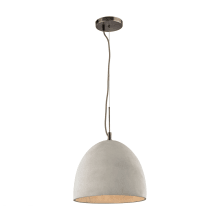 Urban Form Single Light 12" Wide LED Pendant with Round Canopy and Natural Concrete Shade