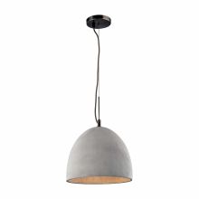 Urban Form Single Light 12" Wide Pendant with Round Canopy and Natural Concrete Shade