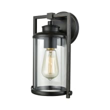 Frampton Single Light 11" High Outdoor Wall Sconce with Clear Glass Shade
