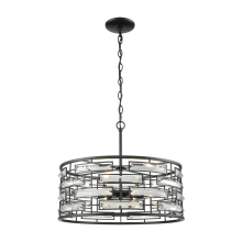 Lineo 6 Light 20" Wide Chandelier with Clear Crystal Shades