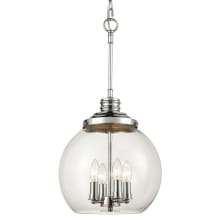 Chandra 4 Light 13" Wide Taper Candle Pendant - Polished Chrome