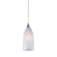 Verona Single Light 5" Wide LED Mini Pendant with Round Canopy and Hand Blown Glass Shade