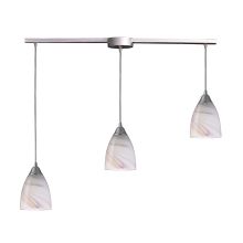 Pierra 3 Light 36" Wide Linear Pendant with Rectangle Canopy and Hand Blown Glass Shades
