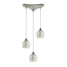 Fusion 3 Light 10" Wide Multi Light Pendant with Triangle Canopy and Hand Blown Glass Shades