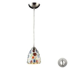 Gemstone Single Light 6" Wide Instant Pendant with Round Canopy and Hand Blown Glass Shade