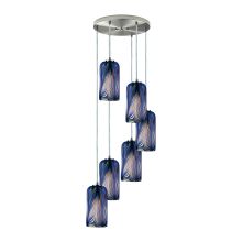 Molten 6 Light 14" Wide Multi Light Pendant with Round Canopy and Hand Blown Glass Shades
