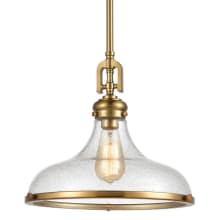 Rutherford 15" Wide Pendant - Satin Brass