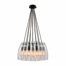 Menlow Park 12 Light 20" Wide Multi Light Pendant with Round Canopy and Hand Blown Glass Shades