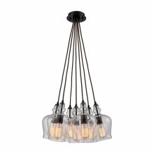 Menlow Park 7 Light 19" Wide Multi Light Pendant with Round Canopy and Hand Blown Glass Shades