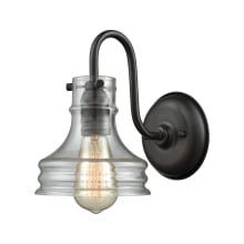 Binghamton Single Light 9" High Wall Sconce with Clear Glass Shade