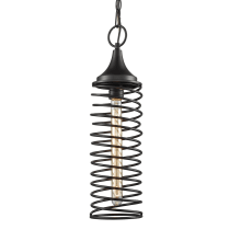 Spring Single Light 5" Wide Mini Pendant with Spiral Bulb Guard