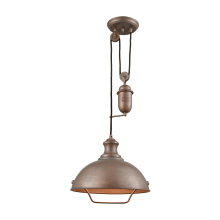 Farmhouse Single Light 14" Wide Pendant with Metal Dome Shade