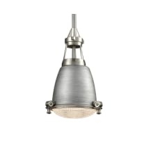 Sylvester Single Light 9" Wide Mini Pendant with Halophane Glass Diffuser