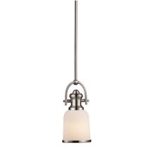 Brooksdale Single Light 5" Wide Mini Pendant with Round Canopy and White Glass Shade