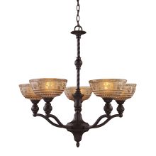5 Light Chandelier in Oiled Bronze from the Norwich Collection