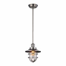 Seaport Single Light 8" Wide Mini Pendant with Round Canopy and Clear Glass Shade