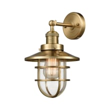 Seaport Single Light 13" High Wall Sconce with Metal Cages Surround Bulbs