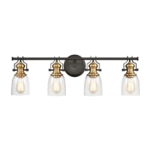 Chadwick 4 Light 32" Wide Bathroom Vanity Light - Oil Rubbed Bronze / Satin Brass