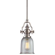 Chadwick Single Light 7" Wide Mini Pendant with Round Canopy and Clear Glass Shade
