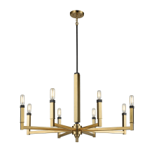Mandeville 8 Light 31" Wide Chandelier with Oil Rubbed Bronze Accents Shades