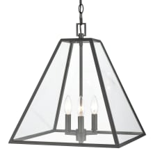 Tangent 3 Light 16" Wide Taper Candle Pendant