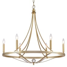 Noura 6 Light 31" Wide Crystal Candle Style Chandelier