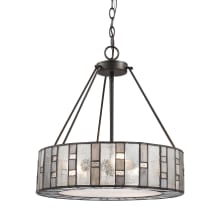 3 Light LED Drum Chandelier with Mercury Glass Shades from the Ethan Collection