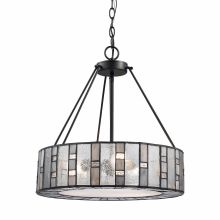 3 Light Drum Chandelier with Mercury Glass Shades from the Ethan Collection