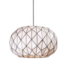 Tetra 3 Light 16" Wide Pendant with Round Canopy and White Glass Shade
