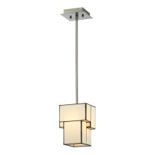 Cubist Single Light 5" Wide Mini Pendant with Square Canopy and Cream Glass Shade