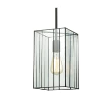 Lucian Single Light 7" Wide Mini Pendant with Clear Glass Panels Set in a Bronze Frame
