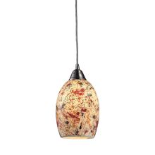 Avalon Single Light 5" Wide Mini Pendant with Round Canopy and Multicolor Crackle Glass Shade