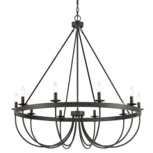 Williamson 10 Light 38" Wide Taper Candle Chandelier